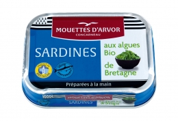 Sardines huile d'olive aux algues Bio de Bretagne