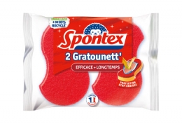 2 gratte-éponges rouges très récurantes Gratounett