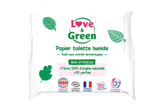 55 lingettes toilettes