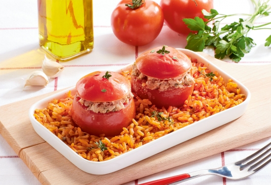 Tomates farcies et riz