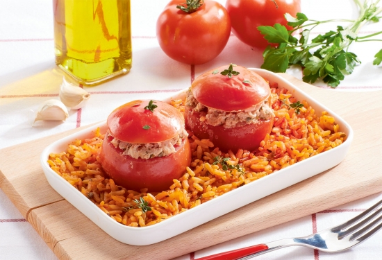 Tomates farcies et riz