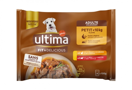 Ultima 4 repas en sauce pour petits chiens <10kg