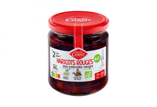 Haricots rouges cuisinés aux poivrons rouges