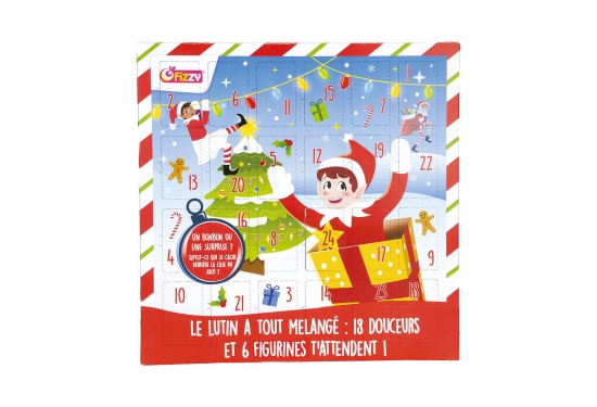 Calendrier de l'Avent Lutin farceur 18 douceurs et 6 figurines - Ne convient pas aux enfants de moins de 3 ans