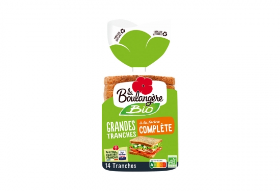 Pain de mie grandes tranches à la farine complète