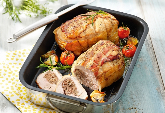 Rôti de filet de dindonneau farci aux pleurotes