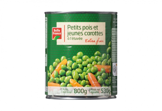 4/4 Petits pois extra-fins et jeunes carottes