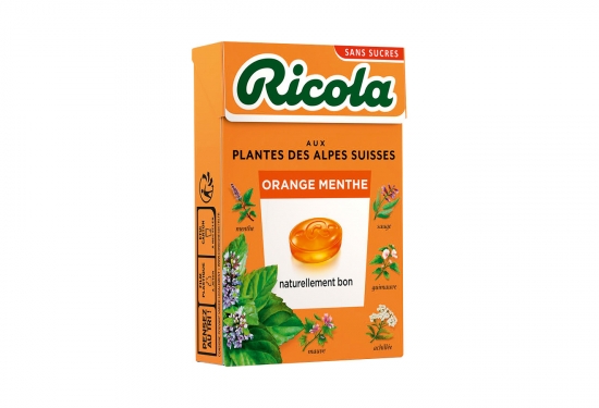 Ricola orange menthe sans sucres à la stévia