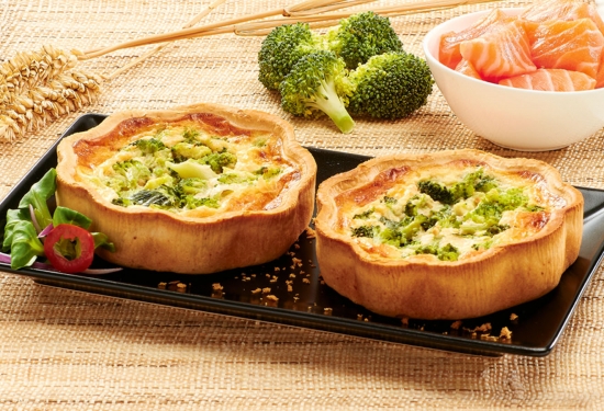 2 Tartes au saumon et aux brocolis