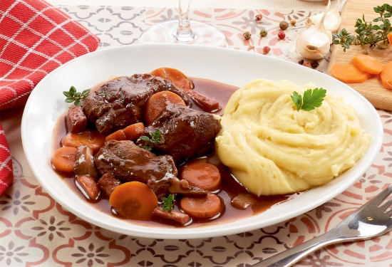 Boeuf bourguignon et purée