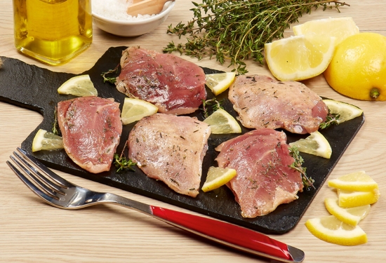 Filets de caille marinés thym et citron
