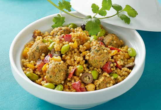 Falafels, pâtes perles et légumes à la libanaise