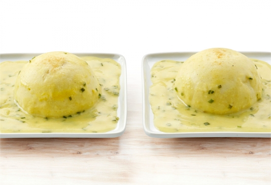 2 Fondants aux noix de St-Jacques sauce ciboulette