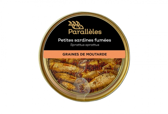 Petites sardines fumées de Riga MSC huile de colza & graines de moutarde