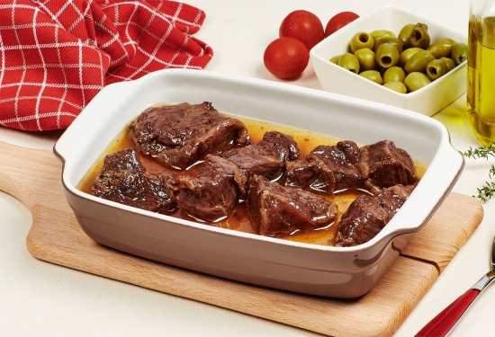 Noix de joue de boeuf cuisinée huile d'olive