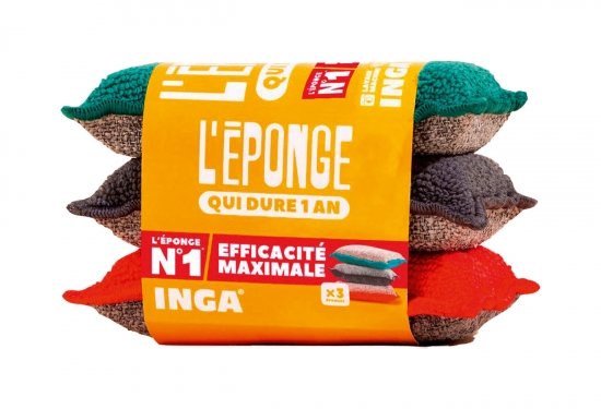 3 éponges lavables grattantes