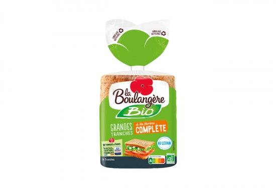 Pain de mie grandes tranches à la farine complète