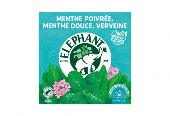 Infusion Menthe poivrée, menthe douce, verveine