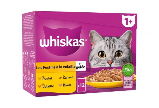 Whiskas "Les festins à la volaille" en gelée chat adulte