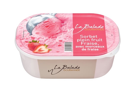 Bac de sorbet fraise