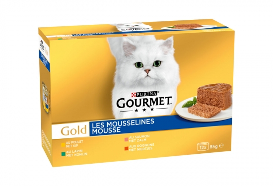 Gourmet "Gold" les Mousselines barquettes viande / poisson 12 x 85 g