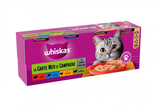 Whiskas "La Carte Mer et Campagne" en terrine 4 x 1/2