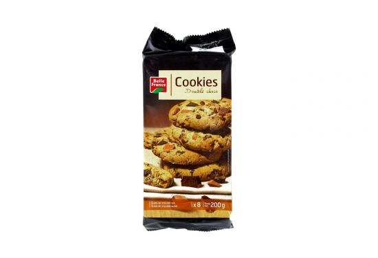 Lot de 2 paquets de cookies double chocolat noir et lait