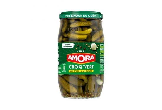 Cornichons fins Croq'Vert 540g aux 6 épices & aromates