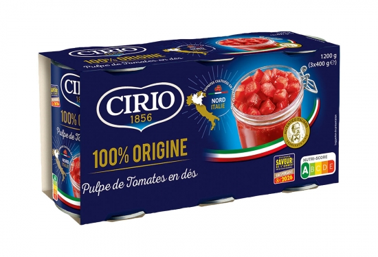 Pulpe de tomates en dés tomates 100% italiennes