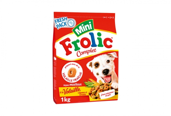 Croquettes Mini Frolic volaille & légumes 1 kg (petits chiens adultes de 5 à 10 kg)