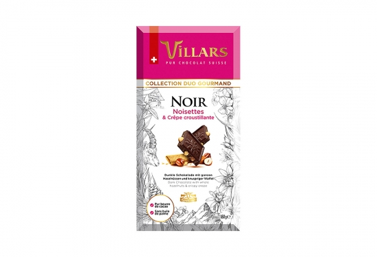 Duo gourmand noir noisettes crêpe croustillante