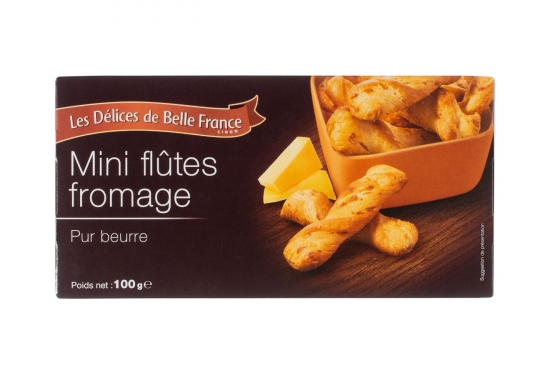 Mini flûtes feuilletées au fromage pur beurre