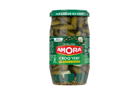 Cornichons extra-fins Croq'Vert 370g aux 6 épices & aromates