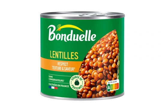 Boîte 1/2 de lentilles cuites dans très peu de jus
