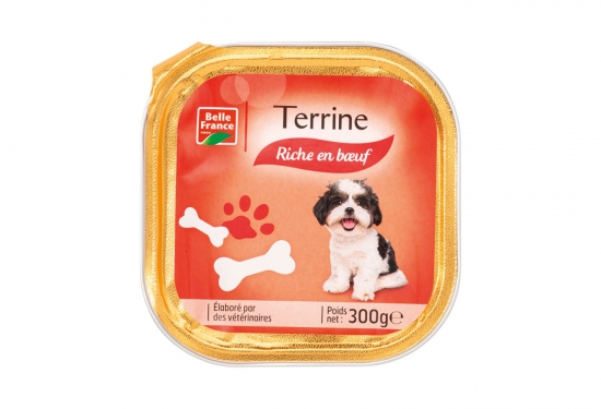 Lot de 3 barquettes terrine pour chien