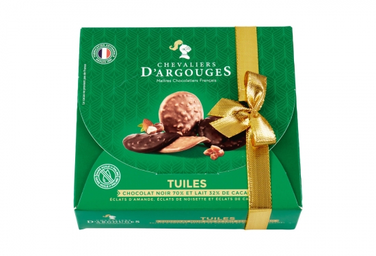 Tuiles Chocolat noir 70% et lait 32% de cacao