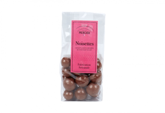 Noisettes croustillantes enrobées de chocolat au lait