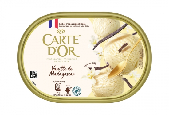 Bac de crème glacée vanille