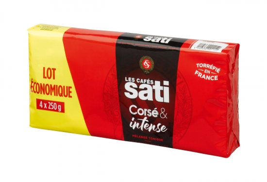 Lot de 4 paquets de café robusta moulu rouge