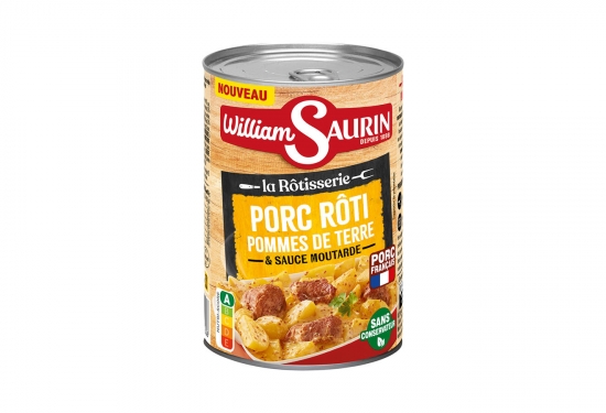 Porc rôti pommes de terre et sauce moutarde