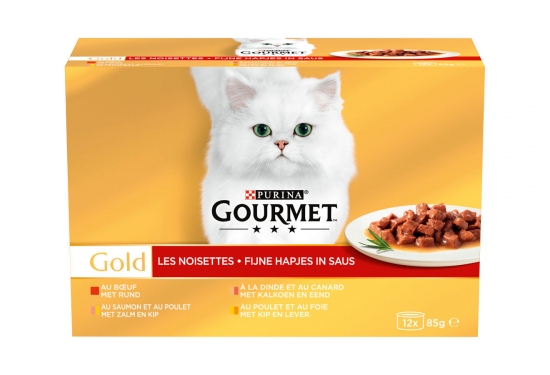 12 barquettes Gourmet "Gold" Les Noisettes viande/poisson