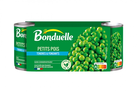 Lot de 3 x 1/4 Petits pois sans arôme ajouté