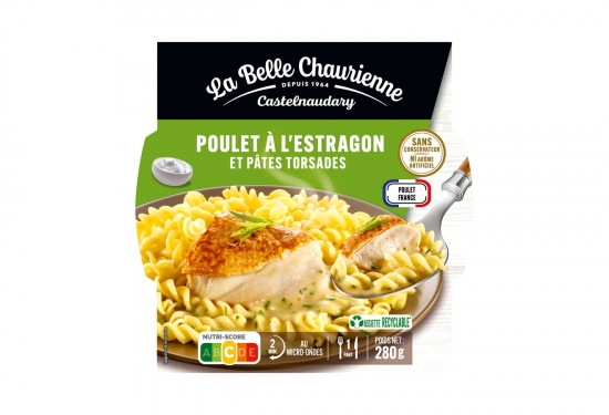 Poulet à l'estragon et pâtes torsades