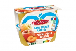 Compote pomme pêche abricot ssa Materne 4 x 100g