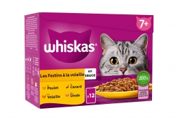 Whiskas "Les festins à la volaille" en sauce chat sénior