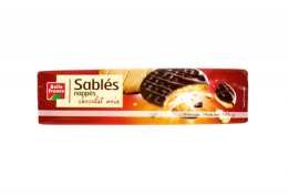 Sablés nappés chocolat noir