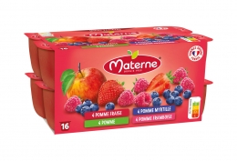 16 coupelles de compote fruits rouges panachées