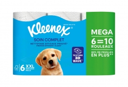 6 maxi rouleaux de papier toilette blanc Soin complet XXL