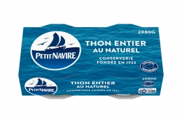 Lot de 2 boîtes de Thon Albacore entier au naturel