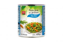 1/2 Petits pois très fins et jeunes carottes